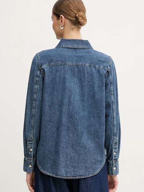 Calvin Klein Jeans koszula jeansowa damska kolor niebieski regular z kołnierzykiem klasycznym LV047E742G