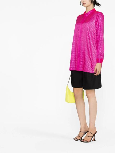 Self-Portrait rhinestone-embellished long-sleeved shirt - Pink - zdjęcie produktu nr 1