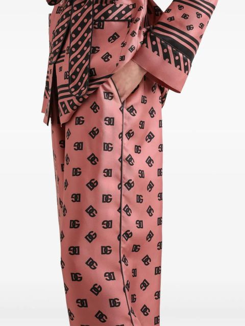 Dolce & Gabbana DNA logo-print palazzo pants - Pink