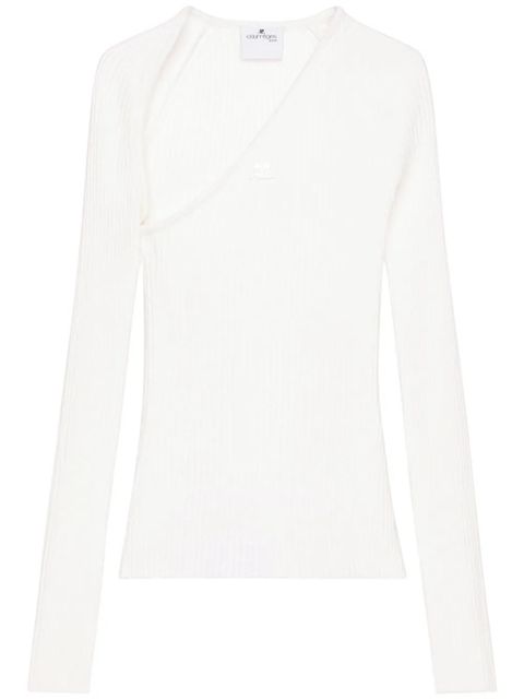 Courrèges Slash ribbed-knit top - White - zdjęcie produktu nr 1