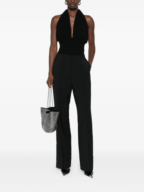 Paris Georgia draped halterneck bodysuit - Black