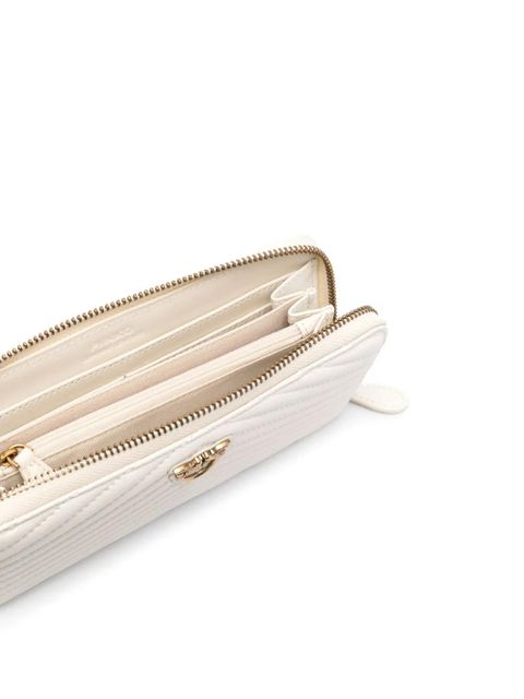 PINKO logo-plaque long quilted wallet - White