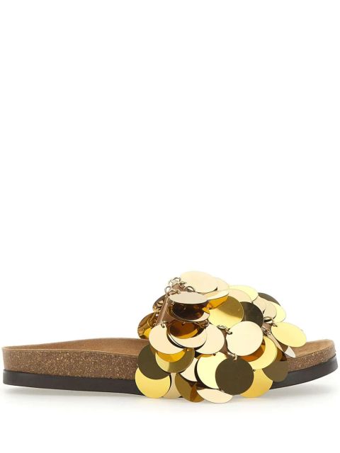 Rabanne sequin-embellished slides - Gold