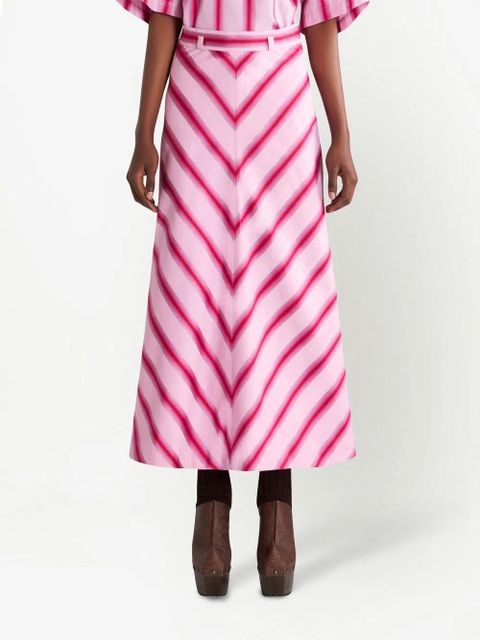ETRO stripe-print A-line shaped skirt - Pink