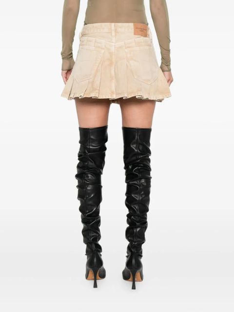 Balenciaga pleated denim mini skirt - Neutrals