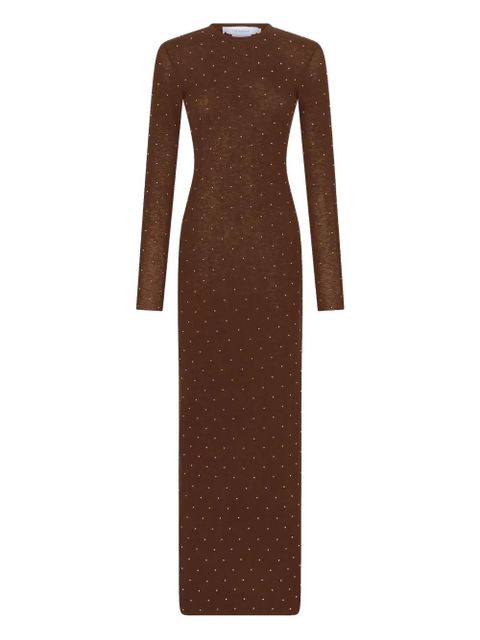 Rabanne embellished long-sleeved maxi dress - Brown - zdjęcie produktu nr 1