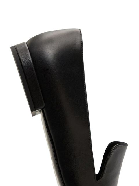 LouLou de Saison Carole Lds leather square-toe loafers - Black