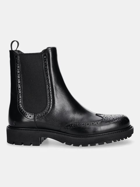 Ecco sztyblety skórzane Metropole Oslo Chelsea damskie kolor czarny na platformie 232883-01001