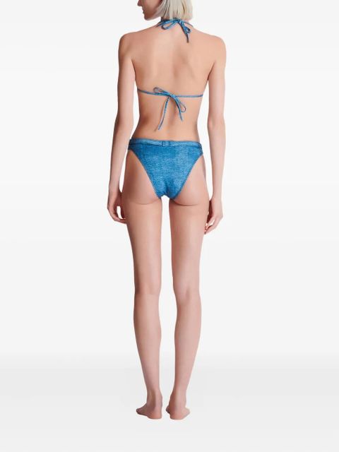 Balmain logo-plaque bikini - Blue