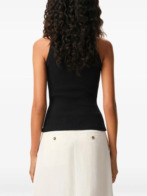 AMI Paris embroidered ribbed tank top - Black