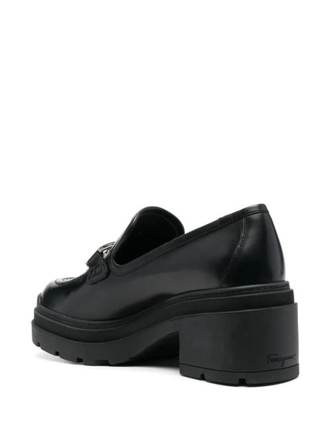 Ferragamo Vara Chain leather 40mm loafers - Black