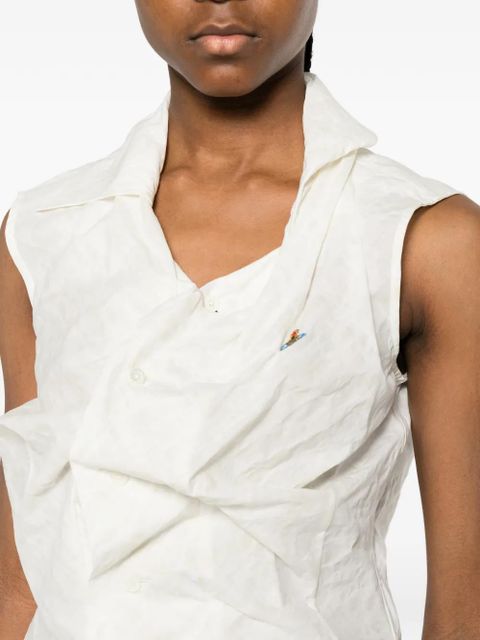 Vivienne Westwood Drunken draped sleeveless top - Neutrals