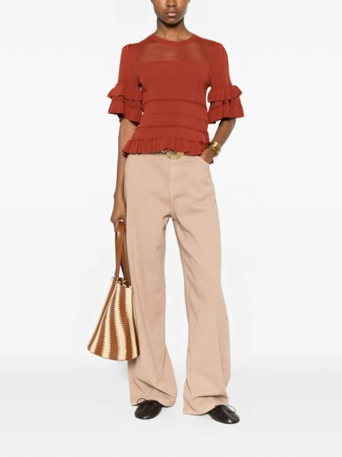 TWINSET ruffled knitted top - Brown - zdjęcie produktu nr 2