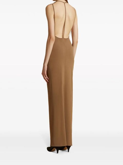 KHAITE Terri V-neck maxi dress - Brown