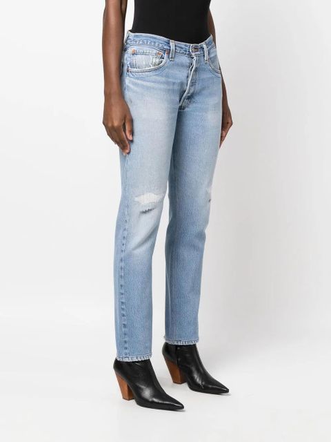 RE/DONE distressed straight-leg jeans - Blue - zdjęcie produktu nr 2