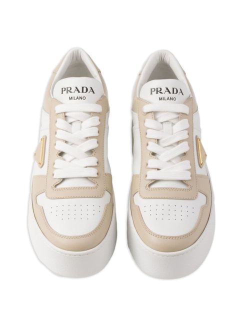 Prada Downtown Bold leather sneakers - Neutrals