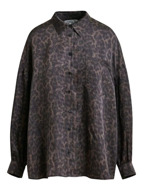 Essentiel Antwerp Ilorin leopard-print ruffled shirt - Black - zdjęcie produktu nr 1