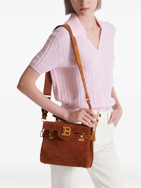 Balmain B-Buzz 23 suede tote bag - Brown