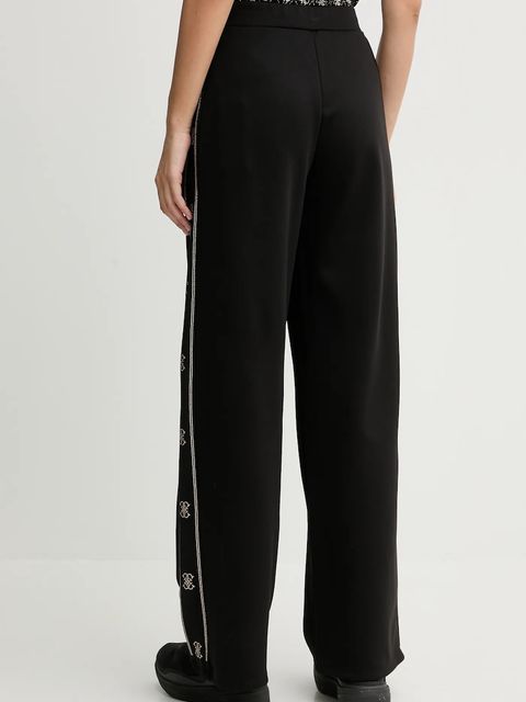 Guess spodnie dresowe OCTAVIA damskie kolor czarny z aplikacją V5BB12 KCX22