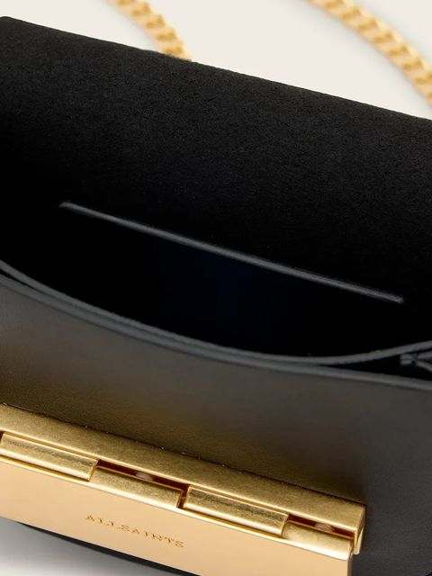 AllSaints torebka skórzana ETTA kolor czarny W340XD