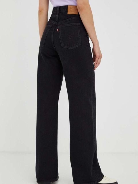Levi's jeansy RIBCAGE WIDE LEG damskie kolor czarny