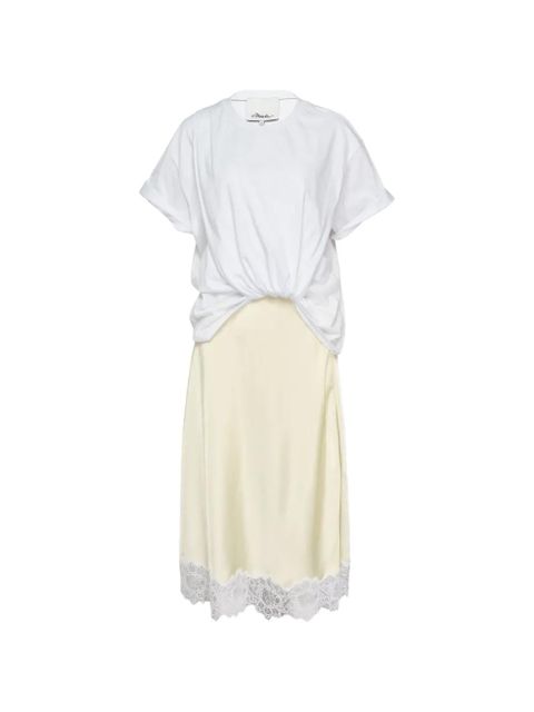 3.1 Phillip Lim lace-trim twisted-front midi dress - White - zdjęcie produktu nr 1