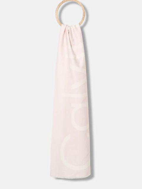 Calvin Klein szalik z domieszką wełny damski kolor różowy wzorzysty LV04F8051G - zdjęcie produktu nr 1