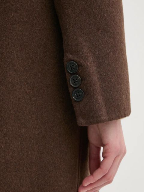 Pedro del Hierro płaszcz z domieszką wełny kolor brązowy przejściowy dwurzędowy 7528336