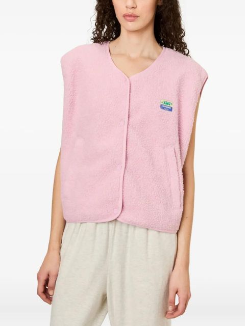 American Vintage Hoktown patch faux-shearling gilet - Pink