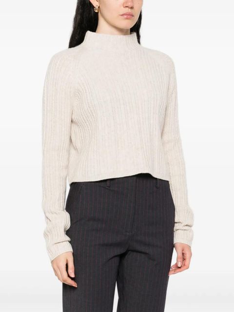 Maje ribbed high-neck sweater - Neutrals