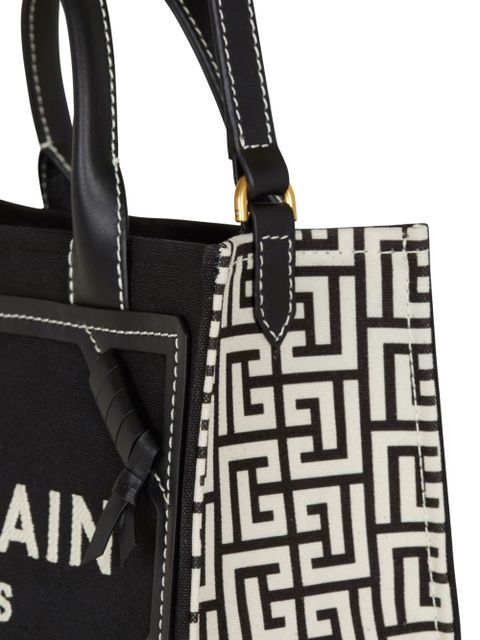 Balmain B-Army logo-embroidered tote bag - Black