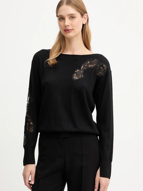 Blugirl Blumarine sweter wełniany damski kolor czarny lekki RF5232.MA82O - zdjęcie produktu nr 1