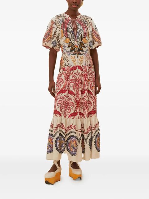 FARM Rio paisley-motif midi dress - Neutrals - zdjęcie produktu nr 1