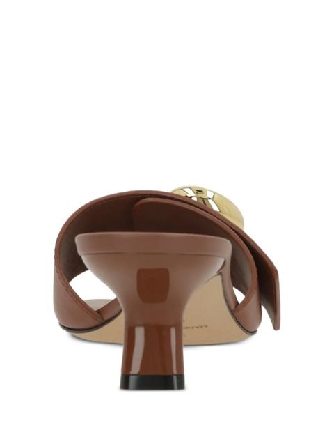 LOEWE button heeled sandals - Brown