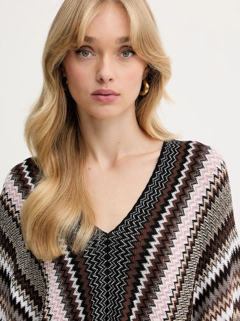 Missoni poncho z wełną kolor brązowy lekkie 9P4EWMDA232