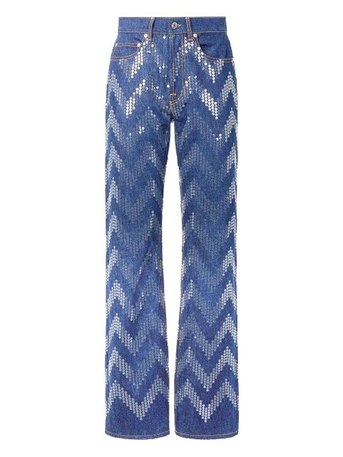 Missoni chevron-pattern sequined jeans - Blue - zdjęcie produktu nr 1