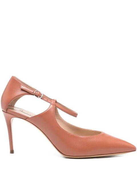 Casadei 80mm cut-out strap pumps - Brown - zdjęcie produktu nr 1