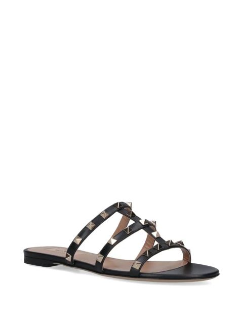 Valentino Garavani Rockstud three-strap sandals - Black