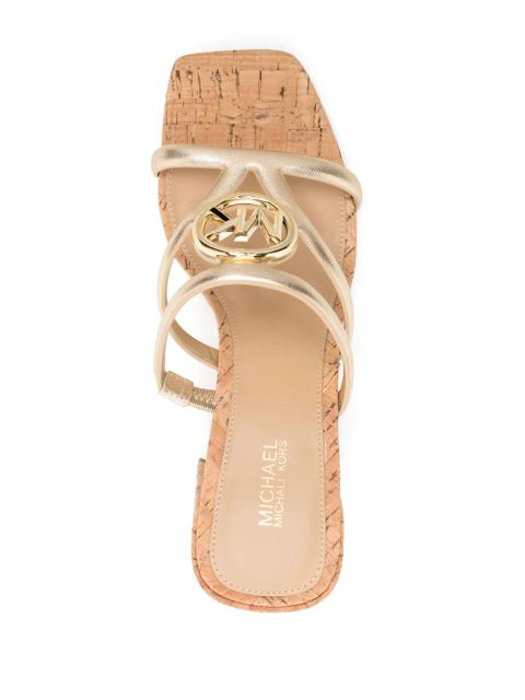 Michael Kors 90mm Hampton mid-heel sandals - Gold