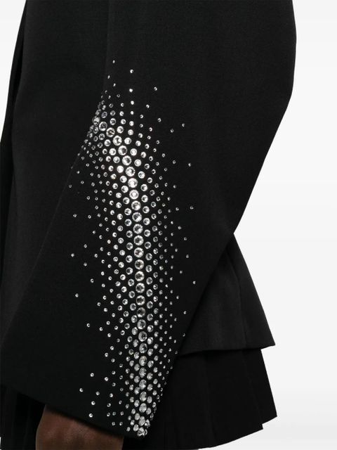 The Attico rhinestone-embellished wool blazer - Black