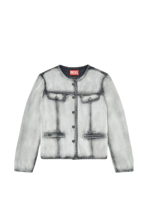 Diesel collarless acid-wash denim jacket - Grey - zdjęcie produktu nr 2