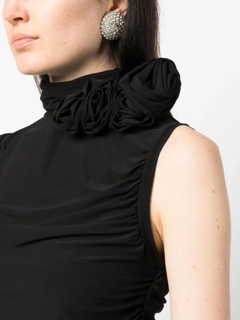 Magda Butrym ruched mock-neck top - Black