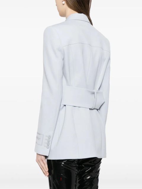 Off-White logo-embroidered tailored blazer - Blue