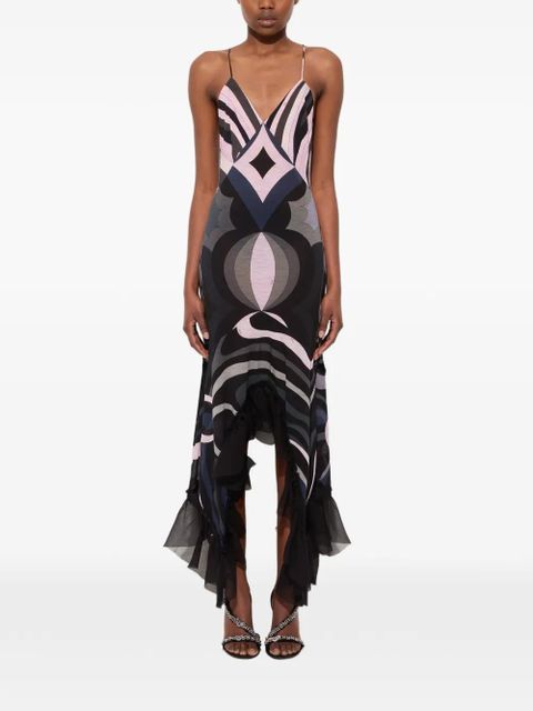 PUCCI iride-print V-neck dress - Black - zdjęcie produktu nr 2