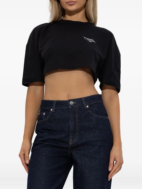 Givenchy logo-print cropped top - Black