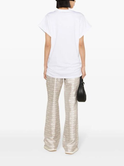 PINKO rhinestone-logo cotton T-shirt - White