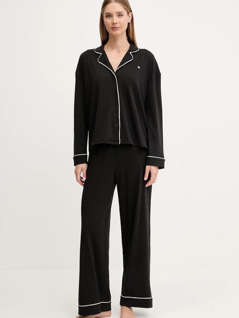 Tommy Hilfiger piżama damska kolor czarny UW0UW06142 - zdjęcie produktu nr 1