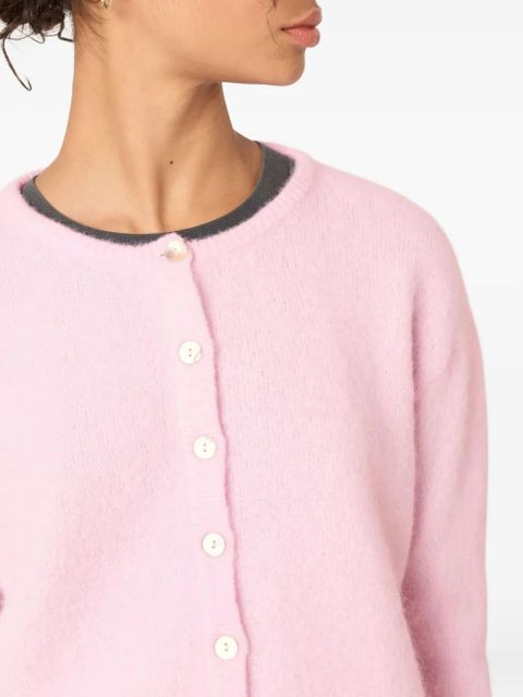 American Vintage Vitow button ribbed cardigan - Pink