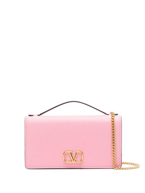 Valentino Garavani VLogo Signature leather crossbody bag - Pink