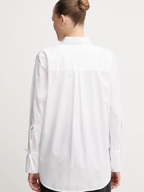 Barbour koszula bawełniana FREYA damska kolor biały regular z kołnierzykiem klasycznym LSH1699